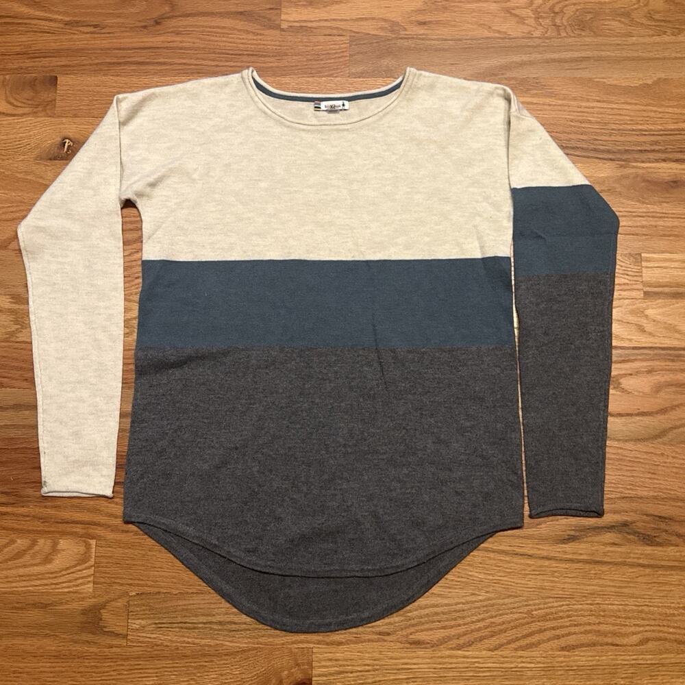 Smartwool Sweater Merino Wool Blend Color Block Long Sleeve Pullover Size XS
